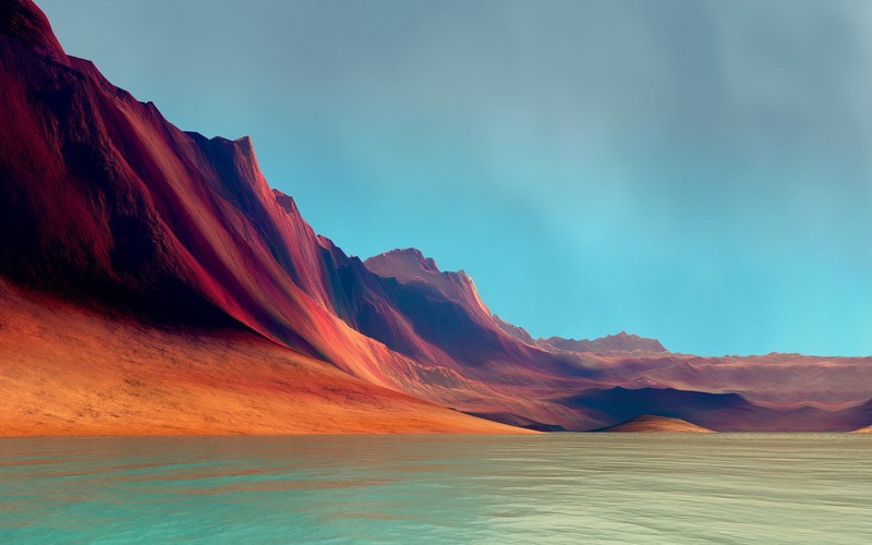 mountain, lake, nature