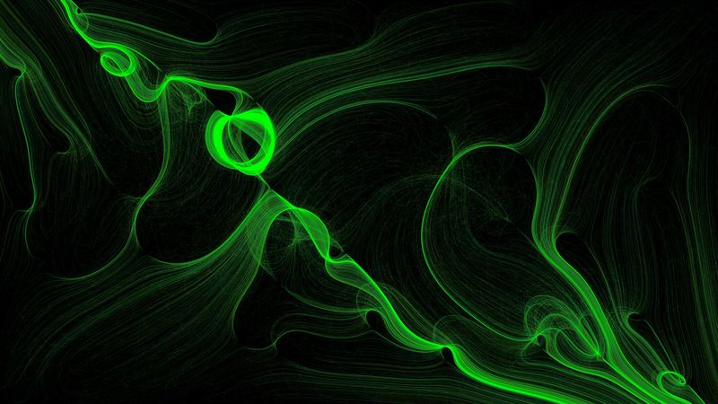 smoke, ink, abstraction, green, 4k