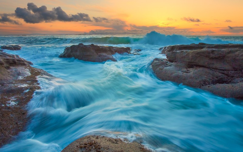 waves, tides, nature, hd
