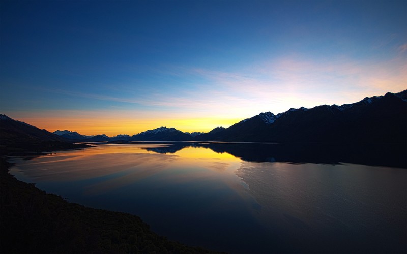 nature, sunset, lake