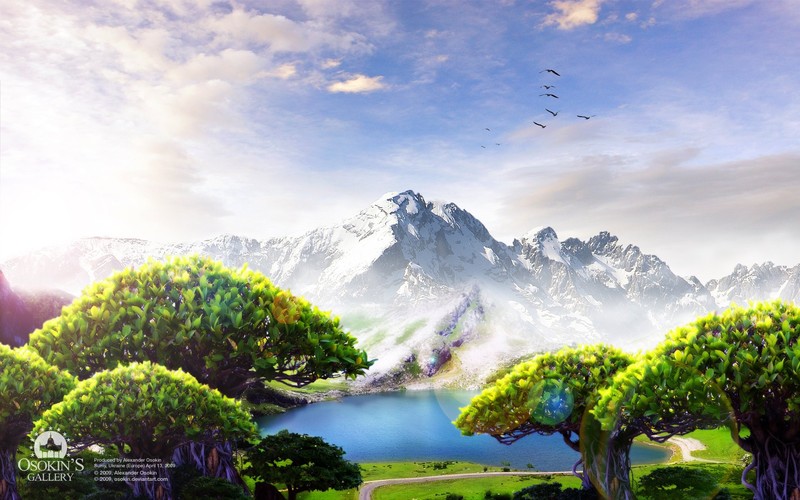 dream, lake, artist, hd