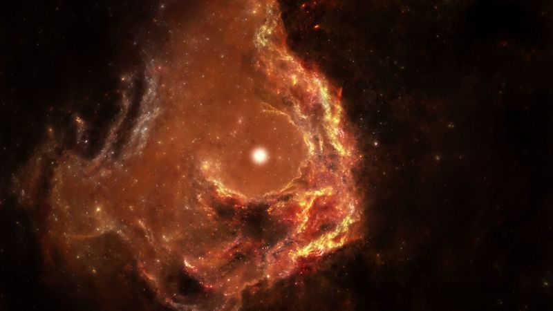 outer space, stars, shroud, shine, starry sky, brown, 4k