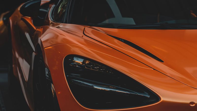 car, sports car, supercar, orange, 4k