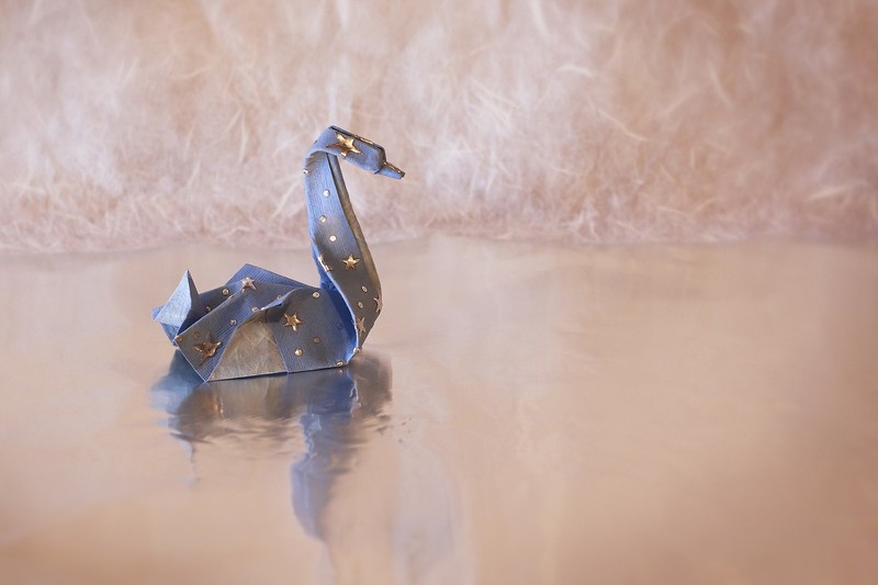 origami, swan, creative