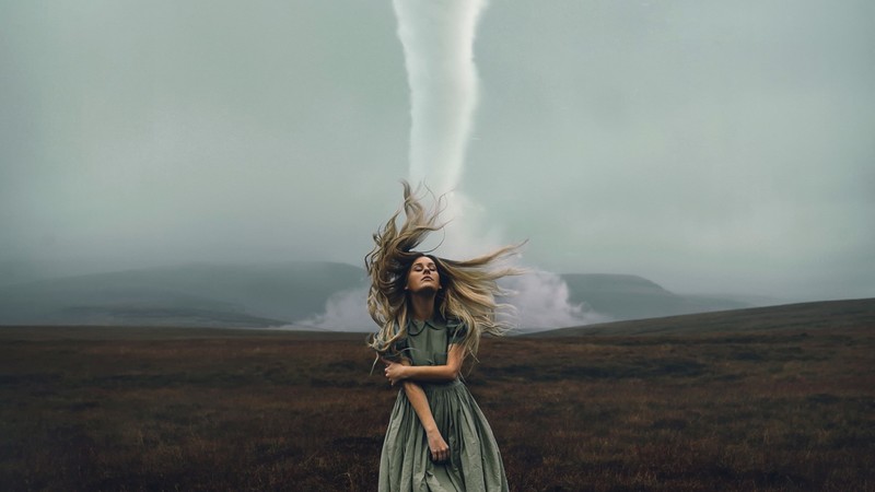 tornado, photography, girl