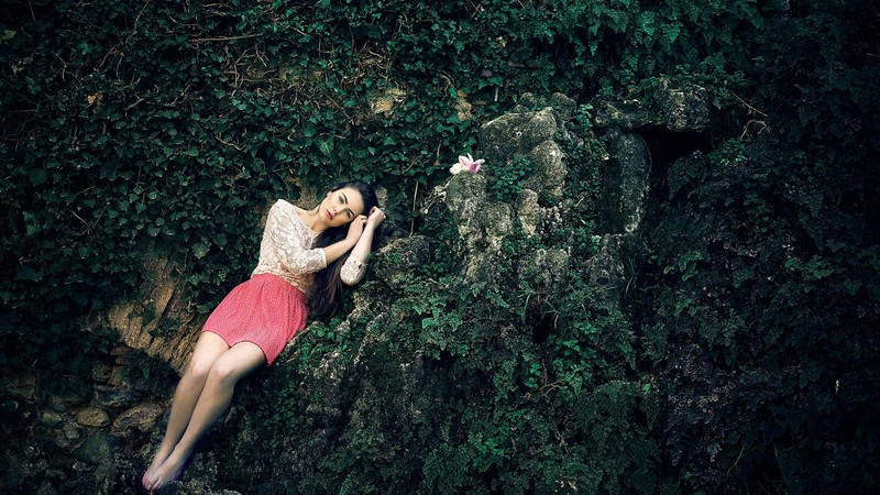 women, girls, model, rocks