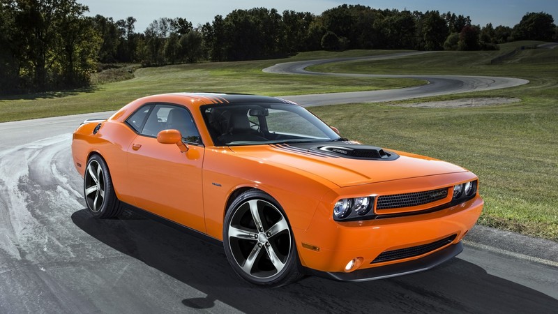 orange, dodge challenger, cars
