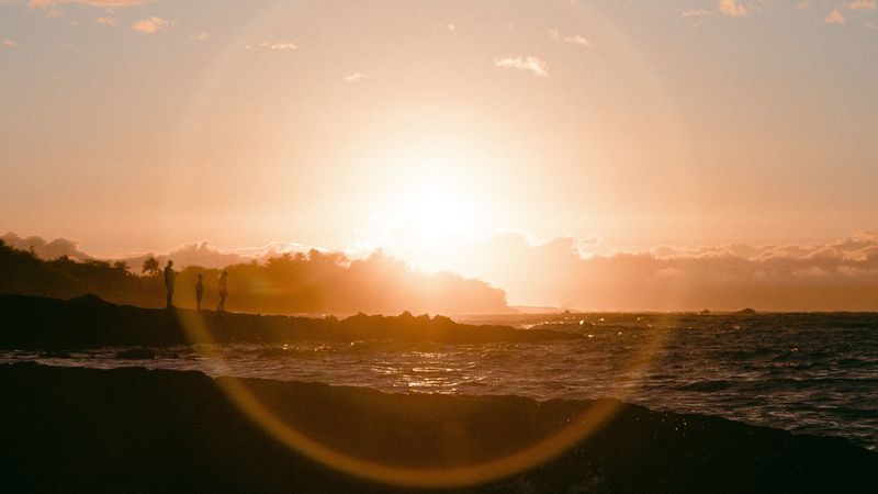 sea, sunset, sun, light, bright, 4k