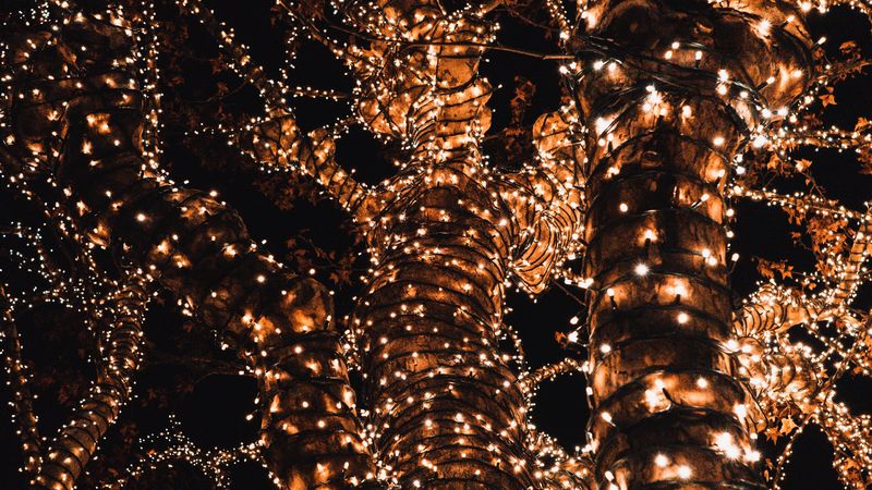 garland, decoration, new year, christmas, 4k