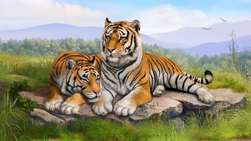 tigers, artist, art, digital art