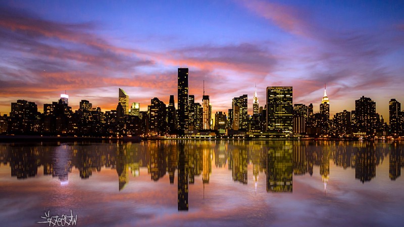 sunset, manhattan, nature, world, beautiful places