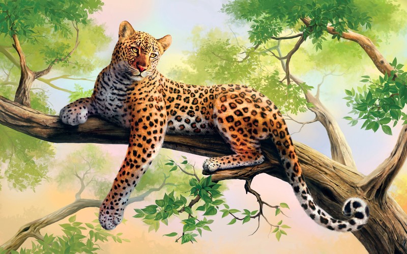 leopard, animals, art