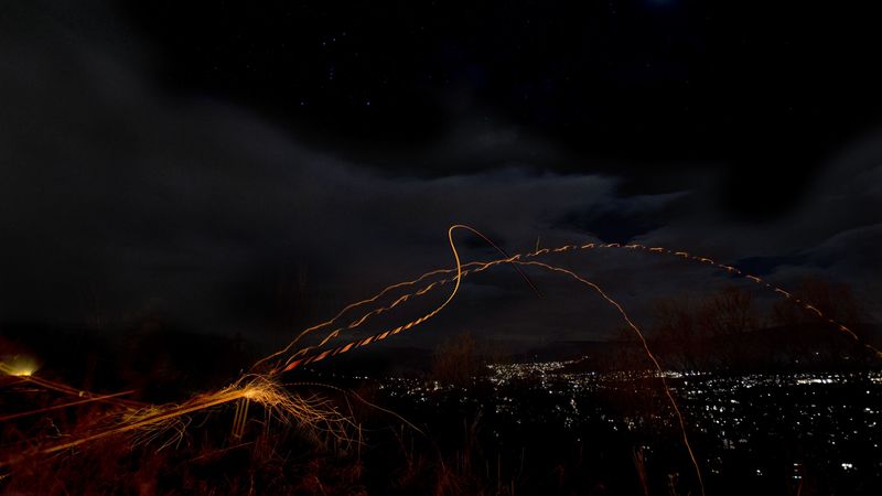 night, dark, lights, long exposure, 4k