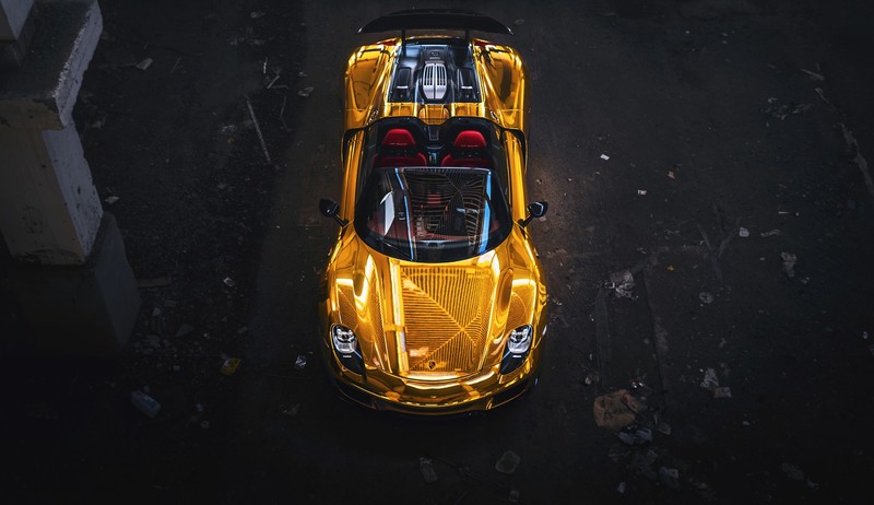 porsche, cars, gold