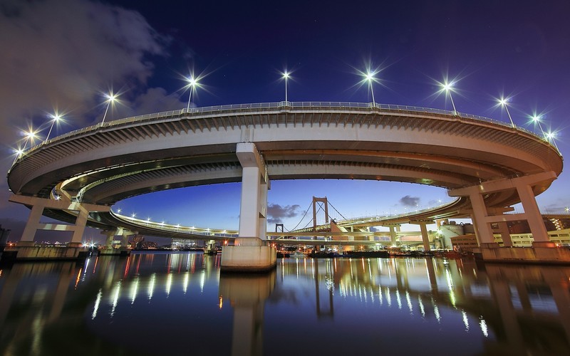 rainbow, bridge, tokyo, world, japan