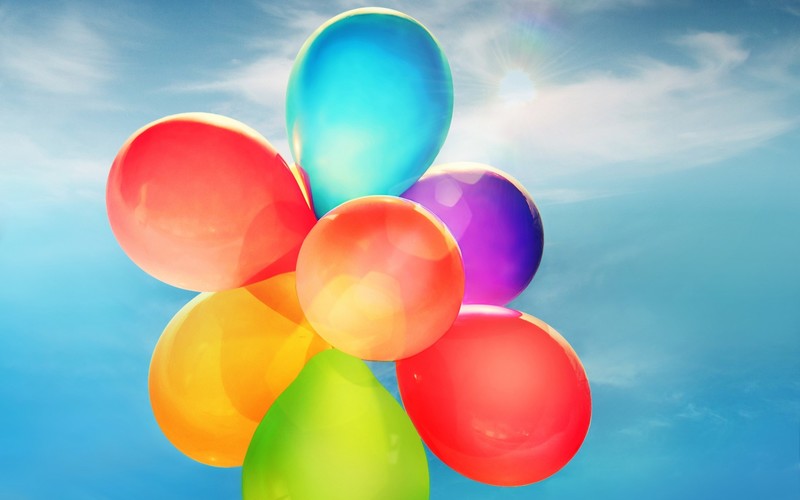colorful, balloons, nature