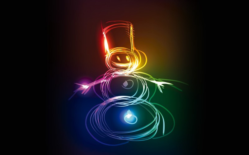 neon, snowman, creative