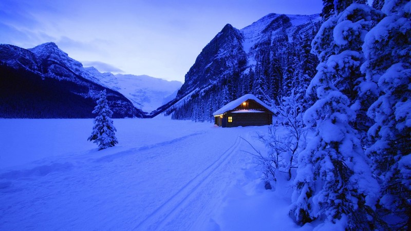 hut, landscape, nature