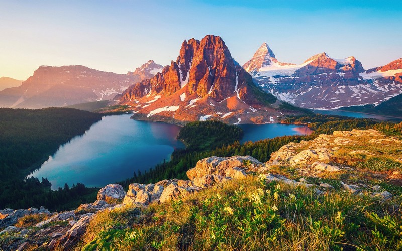 lake, nature