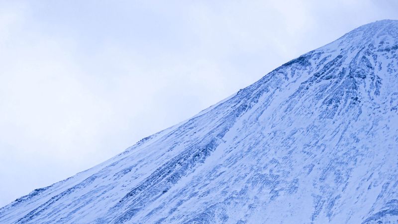 mountain, snowy, slope, winter, landscape, 4k
