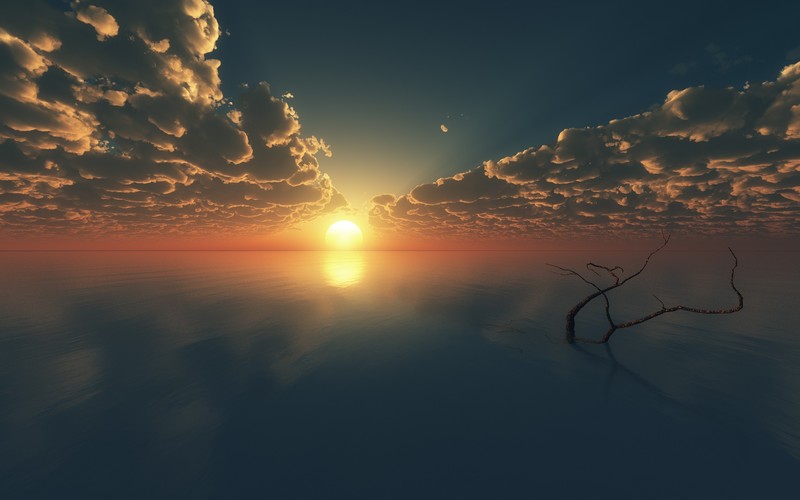 sunset, reflections, nature