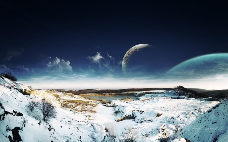sky, snow, landscape, nature