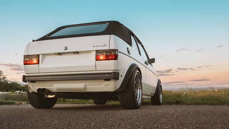 car, white, rear view, convertible, tuning, 4k