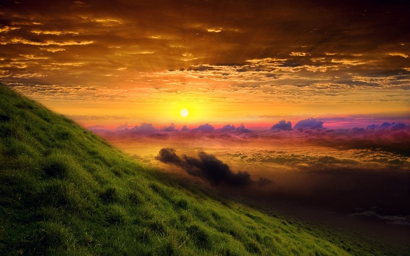 sunrise, glory, nature