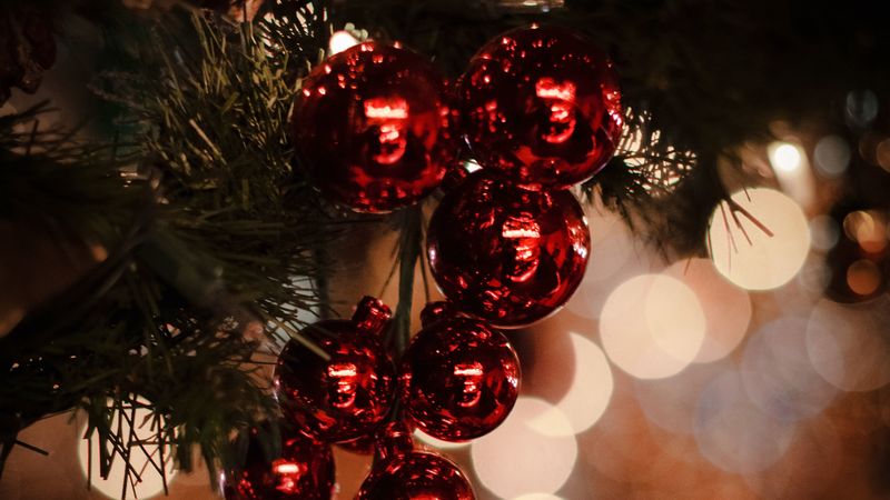 tree, new year, decoration, balls, cones, 4k