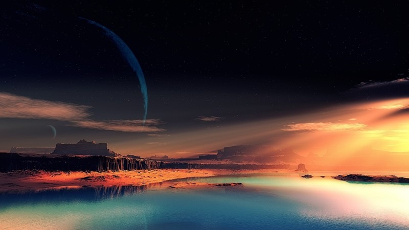 nature, night, space, artist, digital art, digital universe