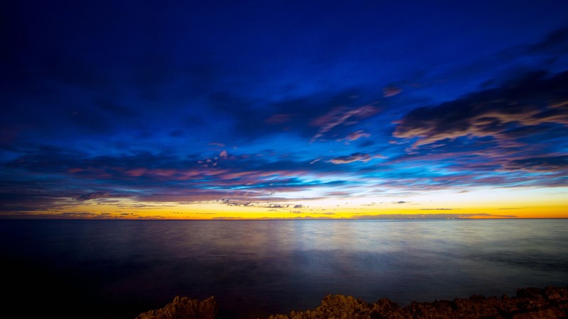 sea, river, sunset, nature