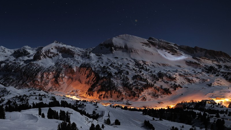 night, stars, mountains, nature
