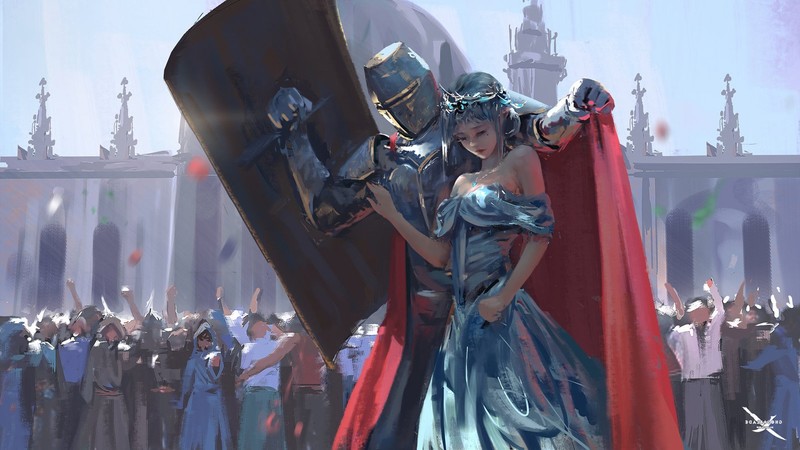 warrior, knight, anime, anime girl, deviantart