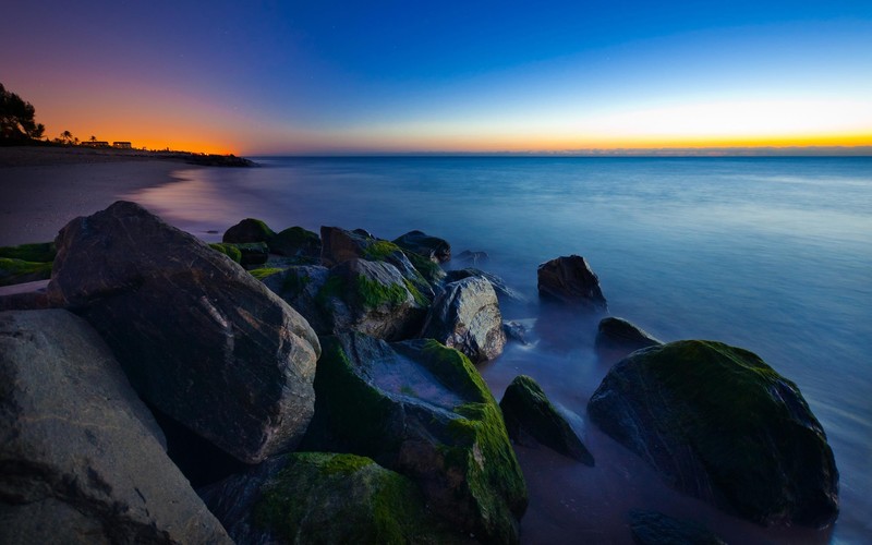 sunrise, nature, sea, rocks