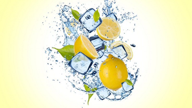 lemon, creative, ice, splash