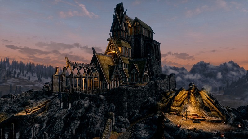 skyrim, buildings, nature