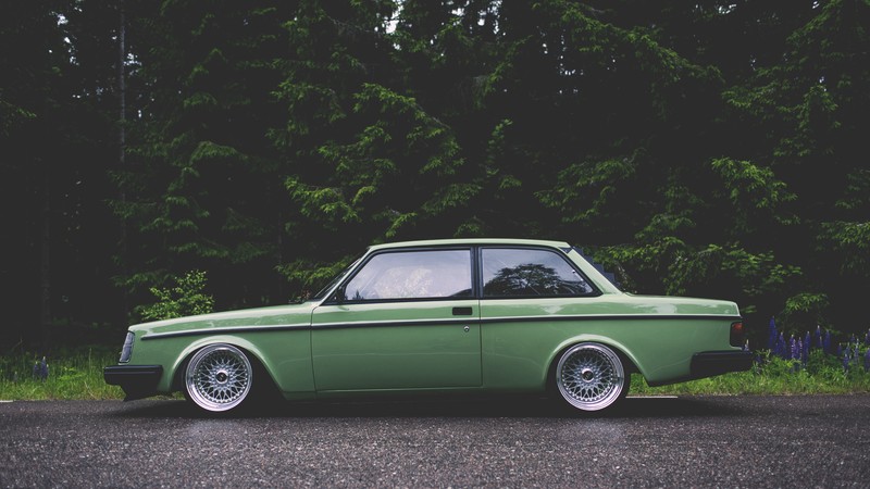 cars, volvo, green, vintage