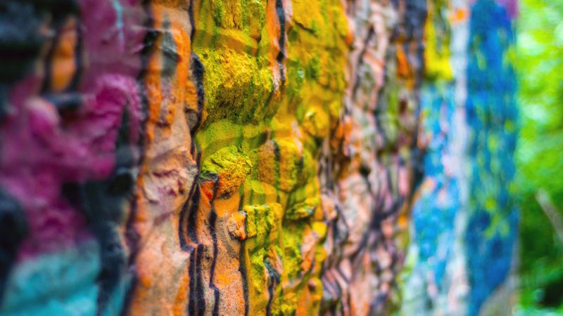 wall, paint, colorful, macro, surface, 4k