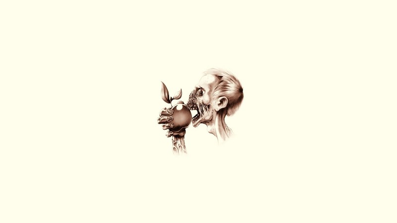 zombie, artist, apple, minimalism, digital art