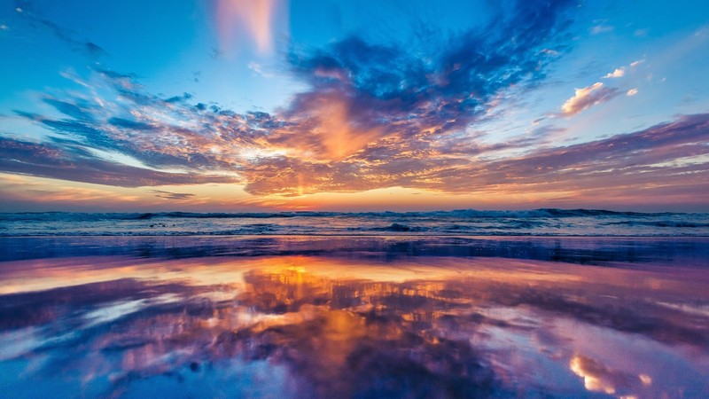 ocean, sky, nature, sunset, beach