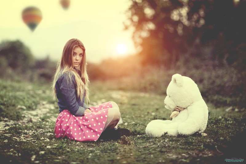 girls, teddy bear, photography