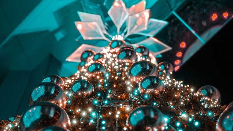 tree, garland, new year, christmas, decoration, 4k