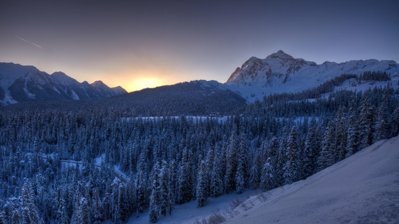 mountains, winter, snow, nature