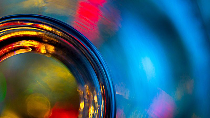 glass, glare, macro, colorful, blur, 4k
