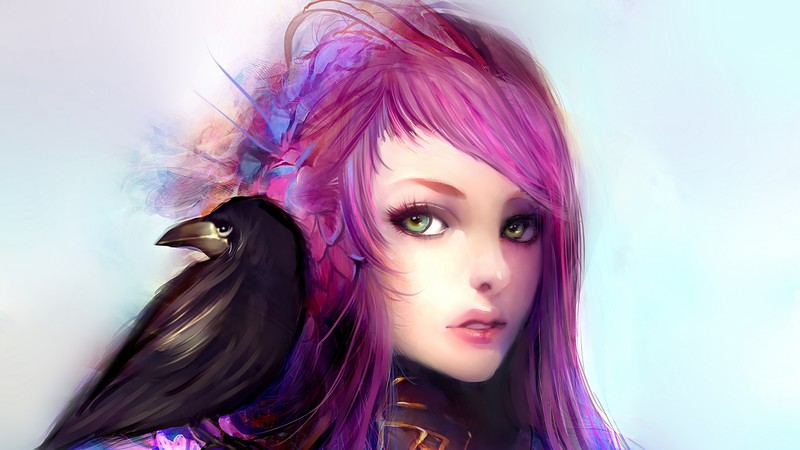 pink, hair, artwork, anime girl, artist, art