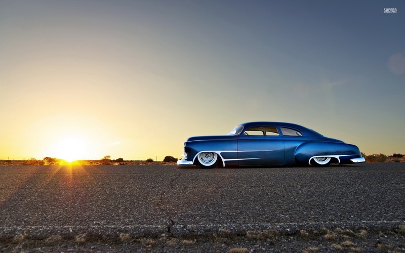 hot rod, chevrolet, cars, blue