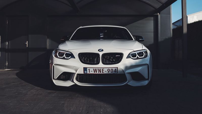 bmw m6, bmw, car, white, front view, 4k