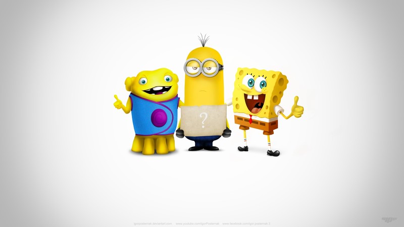 cartoons, spongebob, minions