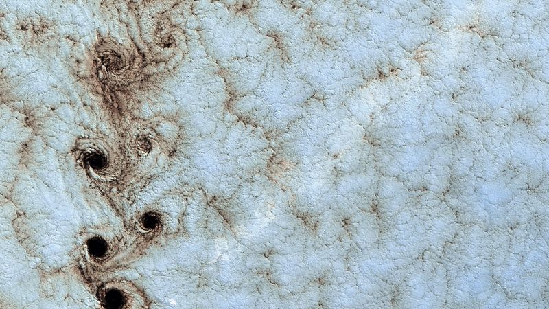 clouds, vortices, aerial view, texture, atmosphere, 4k