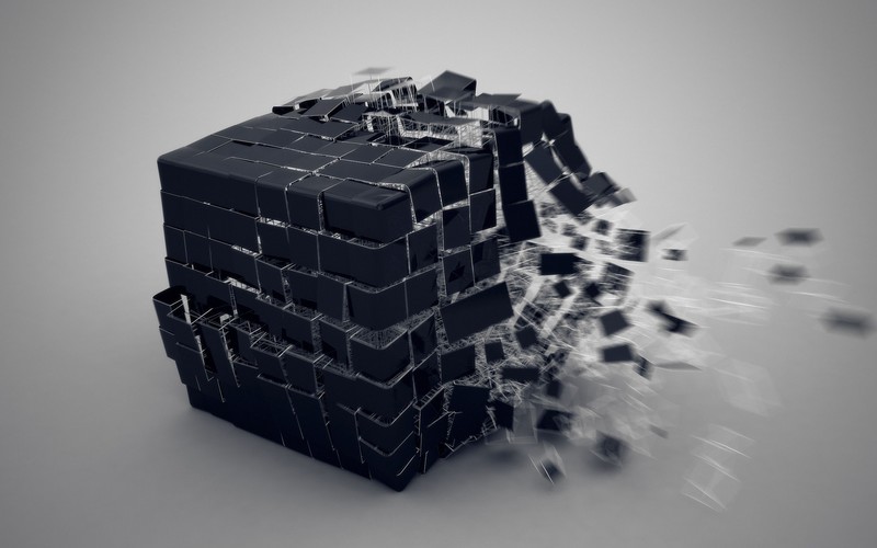 cube, burst, 3d